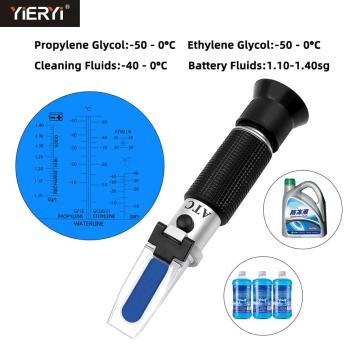 Hand Tester Tool Engine Fluid Glycol Antifreeze Freezing Point Car Battery Refractometer ATC -50~0C 30-35% urea concentration