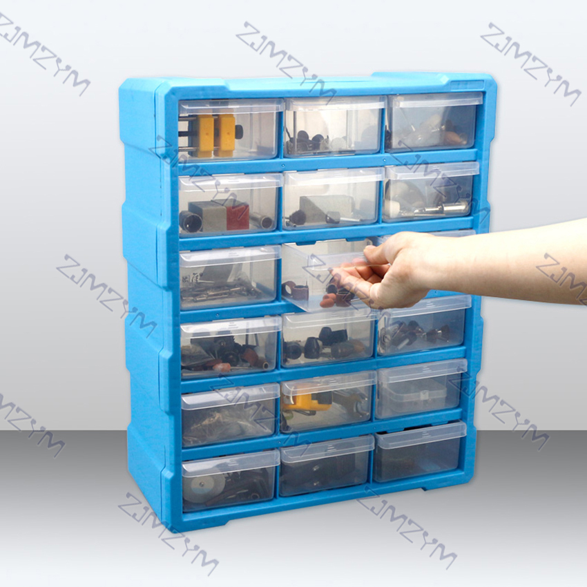 Parts Storage Box Component Screw Tool Box Wall Mount Multi-Grid Drawer Plastic Hardware Storage Cabinet Craft Organizer Case