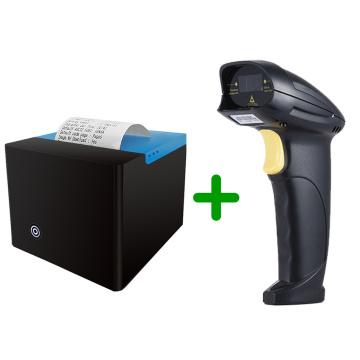 Bluetooth Printer and laser barcode scanner 1D USB 58mm Thermal Receipt Printer USB Port barcode reader laser GZM5808 +BS-YL001