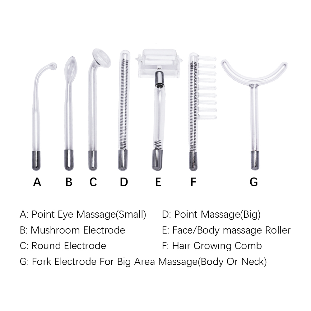 Beauty Star High Frequency Facial Machine 7 Wands Tube Spot Acne Remover Skin Tightening Facial Skin Care Massage Beauty Spa