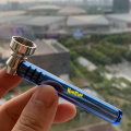 Honeypuff Glass Smoking Pipe With Metal Bowl Portable Removable Herb Tobacco Pipas Smoke Accessories