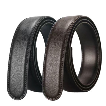LannyQveen 3.5cm Belt Strap 150-170CM Long Big Size Artificial Leather PU Black Brown Colors Automatic Belts No Buckle Mens Belt