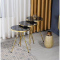 Zigon Coffee Table 3 pcs Gold Metal Leg 2 Color Options
