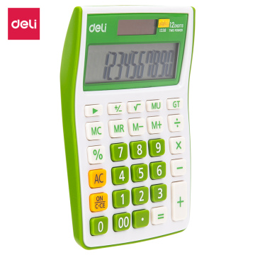 Deli E1238 Calculator office desk calculator color cute calculators dual power business supplies electronic programmer