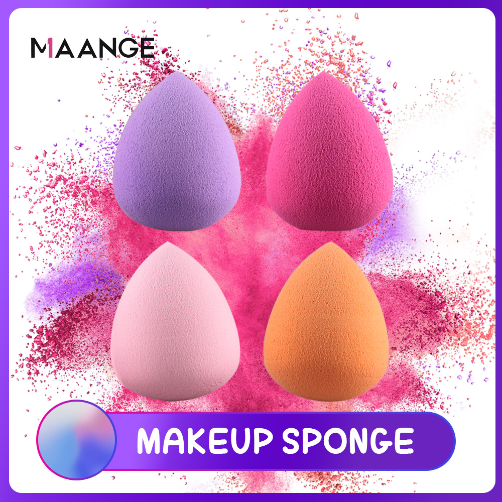 MAANGE 2/4Pcs Drop Mini Makeup Sponge Puff Foundation Base Cream Powder Blending Gourd Shape Face Nose Cosmetic Make Up Tool Set