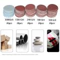 100pcs 1 Inch/25mm Sanding Discs Pad Sander Disk Kit with 1/8" Shank Abrasive Polish Pad Plate for Dremel Rotary Tool