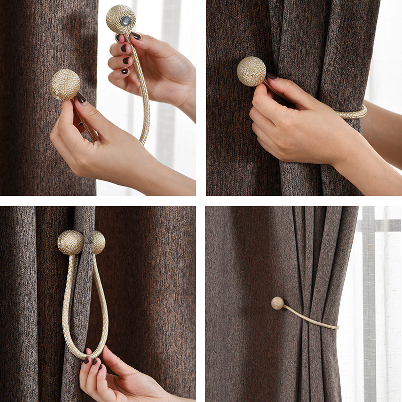 Magnetic Pearl Ball Curtain Tiebacks Tie Backs Holdbacks Buckle Clips Accessory Curtain Rods Accessoires