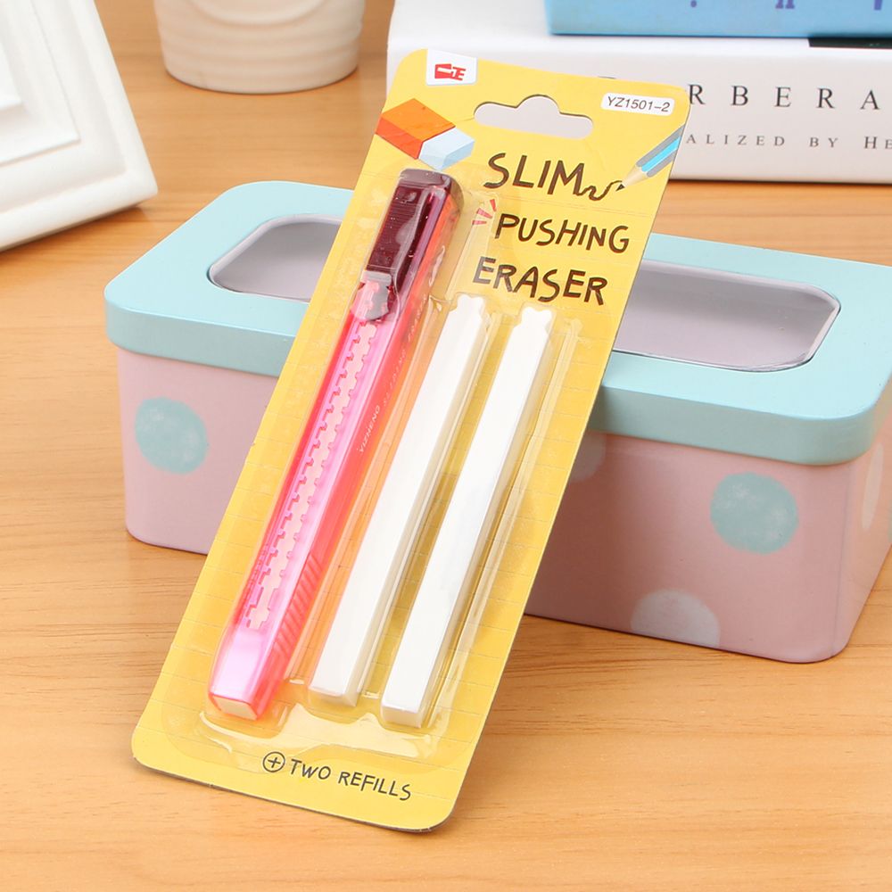 1PC Scalable Refills Cute Eraser Set Have Two Refills Office School Cute School Kawaii Material Office Supplies Wholesale