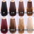 WERD Long Straight Clip in one Piece Synthetic Hair Extension 5 Clips False Blonde Hair Brown Black Hair Pieces for Women