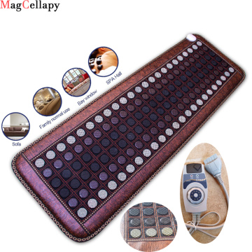 Far Infrared Heating Mat - Hot Stones Jade Tourmaline - Negative Ions - Mesh Mat - Adjustable Timer & Temperature - Heating Pad