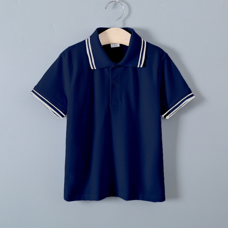 Polo Shirt Boys Cotton Solid Short Sleeves Shirts for Teenager Boy Girl Formal Breathable T-shirt Casual Polo Suit 8 10 15 Ages