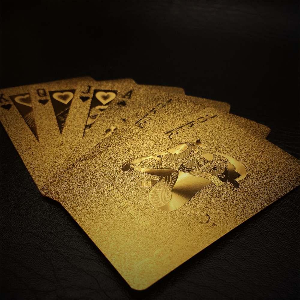 New Gold Poker No Color Golden Playing Cards Waterproof PET/PVC Plastic Poker Tourism Souvenir