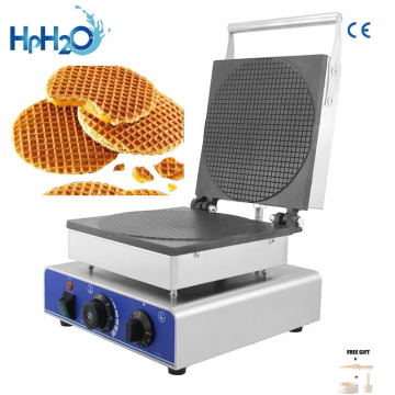 Commercial electric holland round stroopwafel maker syrup waffle machine waffle cone maker bubble waffle iron cake oven