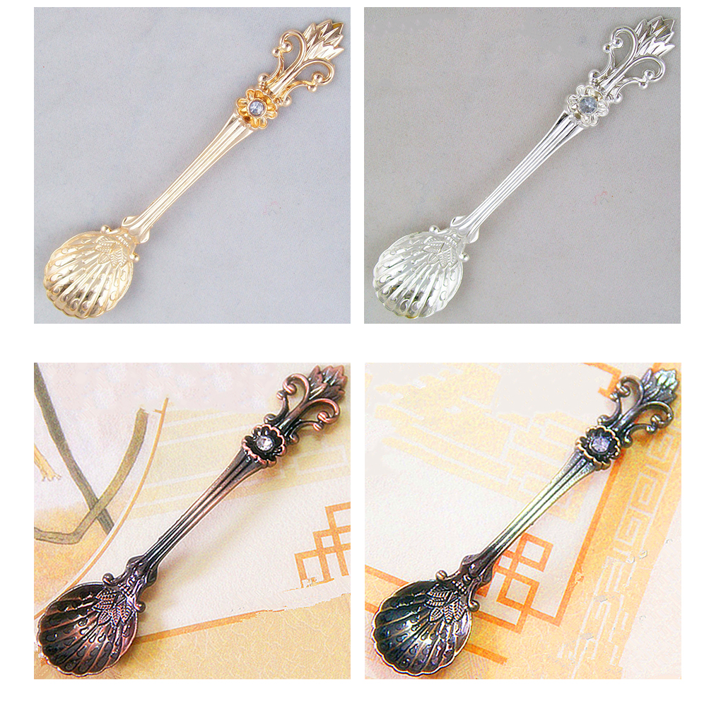 Palace Carved Coffee Drink Condiment Spoons Tea Ice Cream Balls Scoop Kitchen Accessories