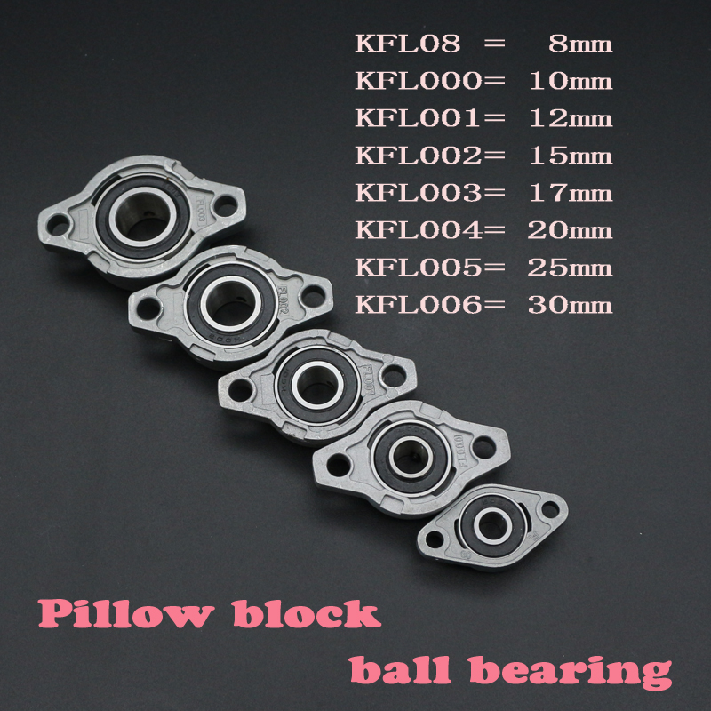 4pcs/lot Zinc Alloy Diameter 8mm to 30mm Bore Ball Bearing Pillow Block Mounted Support KFL08 KFL000 KFL001 KFL002 KFL003 KFL004