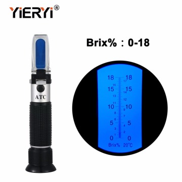 yieryi New Hand Held Brix Refractometer For Brix Sugar Beer 0-18% Brix Refractometer ATC Refractometer Optical Test Meter Arrive