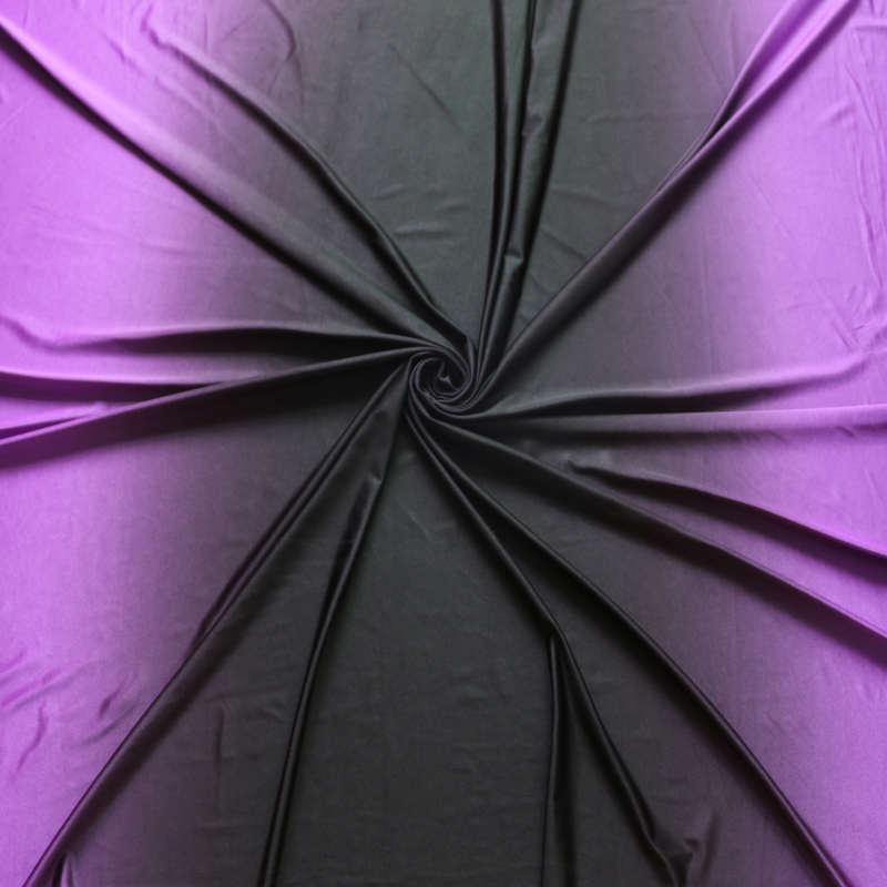 100*150cm Purple Black Purple Ombre knit Fabric Polyester Spandex Fabric Dance