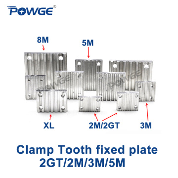 POWGE Aluminum Arc Clamp Tooth plate HTD 2GT/2M/3M/5M for open synchronous belt Fixed clip timing Belt connection Teeth plate