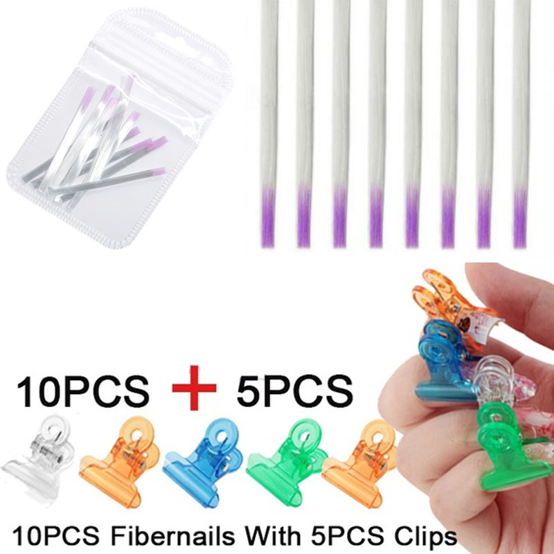 1Pack Professional Fiberglass Nail Extension Nail Silk Wraps Extension Acrylic Nail Form Fibernails With Curvature Clips