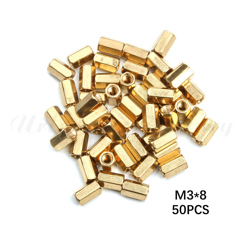 50Pcs M3 Hex Nut Spacing Screw Female Brass Threaded Pillar PCB Motherboard Standoff Spacer 4mm/5mm/6mm/8mm/10mm/12mm