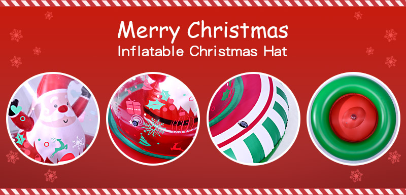 Light Up Pvc Outdoor Yard Inflatable Christmas Hat