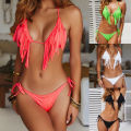 sexy fringed women bikini set two piece swimsuit swimwear swimming suit moda praia