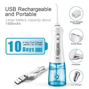 5 Modes Oral Irrigator USB Rechargeable Water Floss Portable Dental Water Flosser Jet 300ml Irrigator Dental Teeth Cleaner