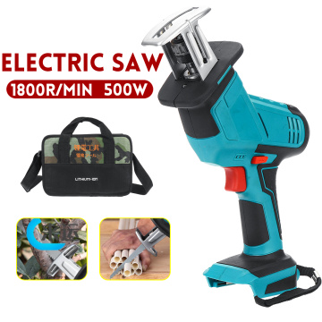 Drillpro 500W Electric Saw Cordless Reciprocating Saw Metal Cutting Tool Portable Woodworking Cutter for 18V Makita Battery