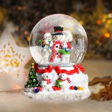 Christmas Snowman Music Box Rotating Colorful Light Crafts