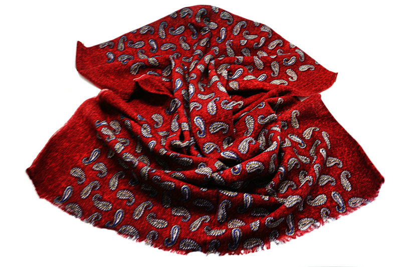 High Quality Readymade Printed Worst Wool Scarf Stock