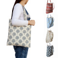 Reusable Shopping Bag Eco Women Handbag Foldable Beach Bag Daily Use Shoulder Bag Flower Print Casual Canvas Tote