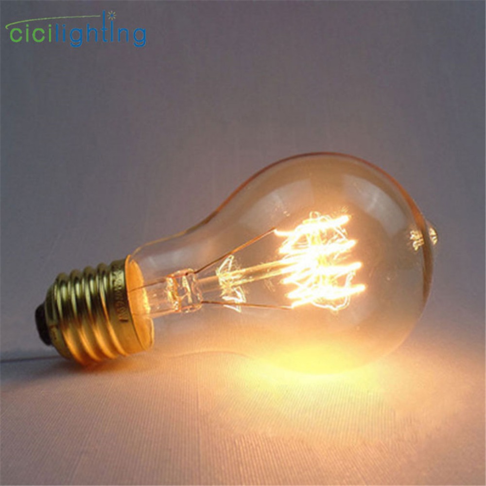 220V 240V 40W E27 Edison Bulb A19 Vintage Carbon Bulbs Vintage Incandescent Bulbs 2700K Warm White Lamp