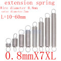 5Pcs Wire Dia 0.8mm 304 Stainless Steel Dual Hook Small Tension Spring Hardware Accessories Outer Dia 7mm Length 20-50mm
