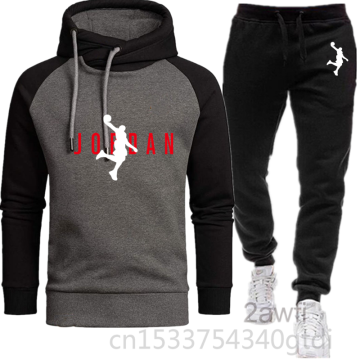 2020 New Two Pieces Sets Tracksuit Puma Printing Male Hooded Sweatshirt+Pants Pullover Hoodie Sportwear Suit Casual Men Clothes