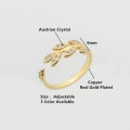 Delicate Rose Gold Color Leaves Toe Rings For Women Bague Bff Gifts CZ Crystal Leaf Stacking Rings Fashion Jewelry Anel Feminino