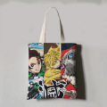 Anime Demon Slayer Kamado Tanjirou Printed Canvas Shopping Bag Reusable Ladies Tote Bag Daily Beach Bag