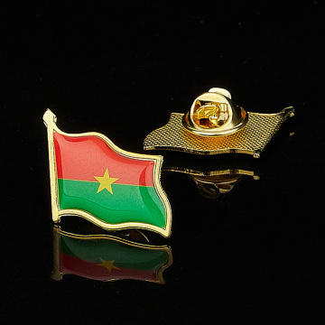African Country Burkina Faso Epoxy Multicolor Flag National Emblem Brooch Badges Collectibles