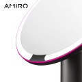 AMIRO 8 Inch LED Lighted Makeup Mirror w/ Rechargeable Battery, On/Off Smart Sensor, True Color Clarity System