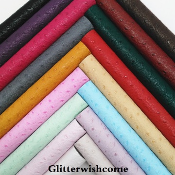 Glitterwishcome 21X29CM A4 Size Vinyl For Bows Embossed Ostrich Leather Fabirc Faux Leather Sheets for Bows, GM152A