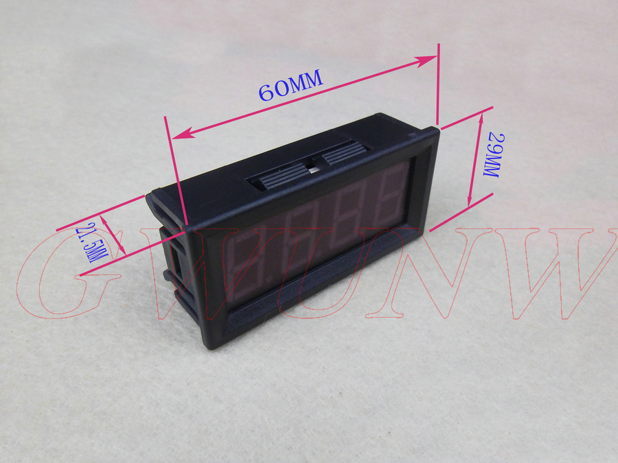 GWUNW BY456V DC 0-30.00V (30V) 4 bit digital voltmeter Panel Meter red blue green 0.56 inch Voltage Tester Meter