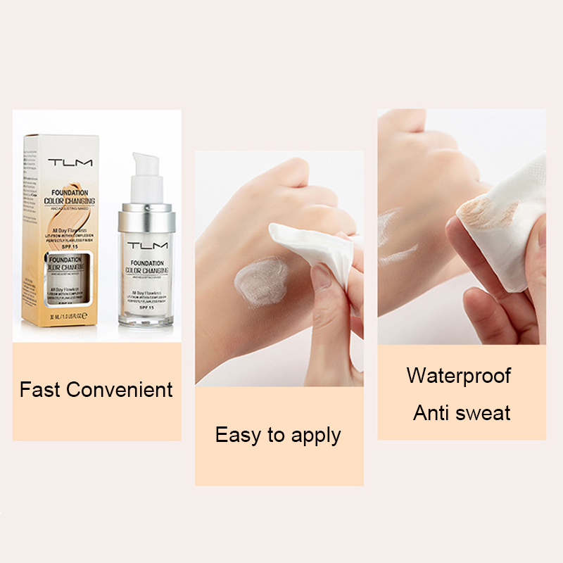 Liquid Foundation Changing Makeup Base Nude Face Cover Concealer Long Lasting Makeup Skin Tone Foundation 30ml