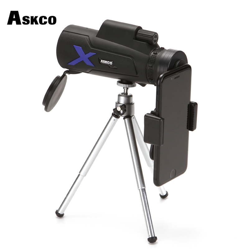 Excellent Askco 20x50 Monocular Telescope Bak4 Prism Optics Outdoor Camping Hunting Binoculars Bird Watching Travel Telescope