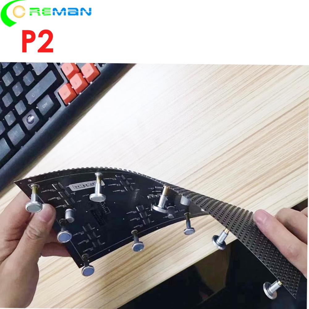 HD Full color led screen RGB P2 soft led module flexible led module, Indoor curve led dot matrix module