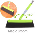 Magic Broom Sweep Dust Hair Bathroom Wiper Broom Rotate Connector Rubber Mop Cleaning Tool 180-degree rotating blade clean sweep
