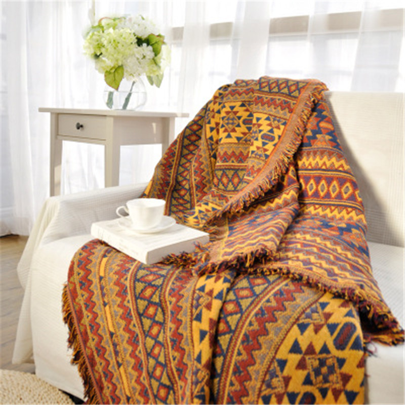 Quality sofa blanket Bohemia style blanket Home sofa towel retro European blanket non-slip fabric all-inclusive blanket