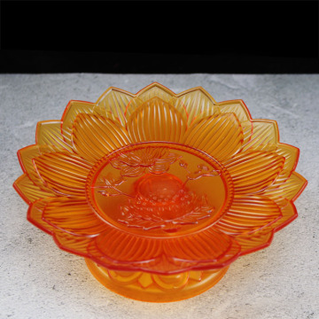 Buddha Hall Home for Fruit Plate Lotus Fruit Plate Plastic Fruit Dish Buddhist Supplies Offering Supplies 8 Inches 7 Inches