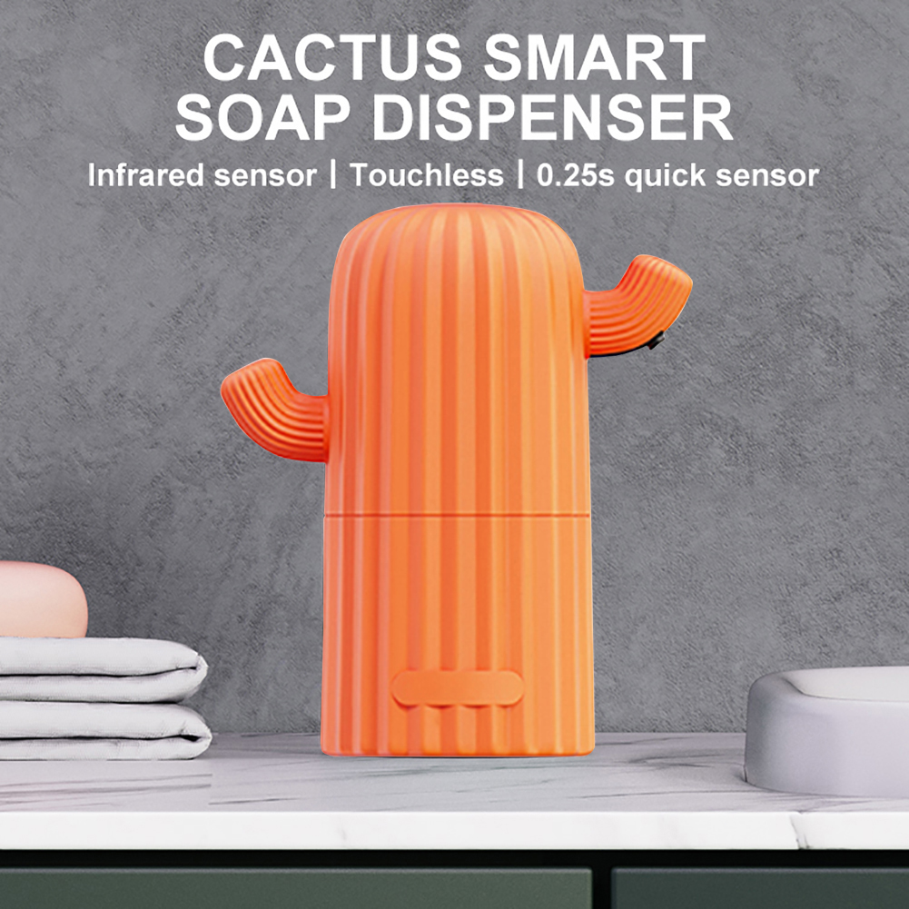 Cactus Shape Non-Contact Smart Soap Dispenser Kitchen Bathroom Automatic Induction Foaming Hand Washing Container
