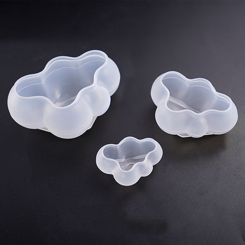 3Size/set Cute Cloud Transparent 3D Fondant Chocolate Cake Silicone Mold Baking Pastry Decoration Crystal Epoxy Resin Cake Mould