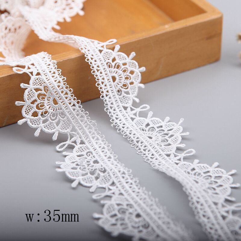 2Yard/Lot Lace Ribbon White Lace Fabric Polyester Garment Accessories Clothes Accessories Lace Trimmings 19527