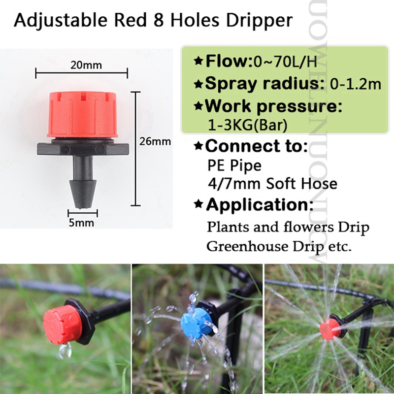 10~50m Garden Water Irrigation System Adjustable Dripper Emitters Flower Pot Watering Kits Plant Micro Drip Irrigation System